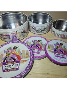Vintage 50's Nesting Candy Tins Set of 3 Mackintosh's Quality Street England